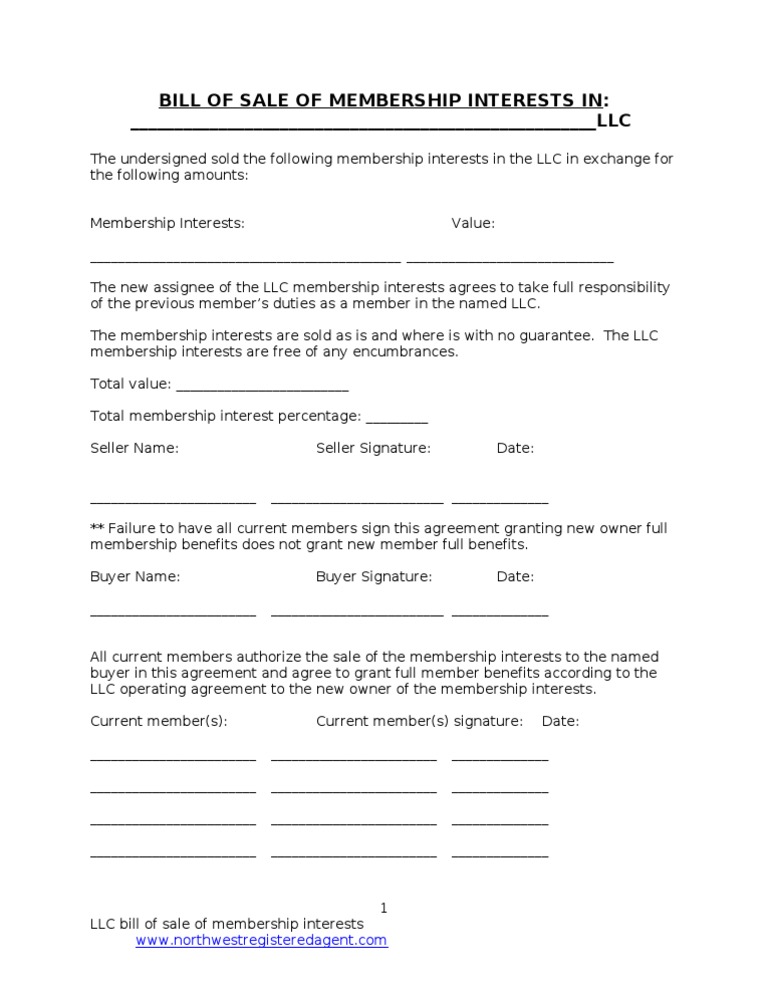 assignment of membership interest in