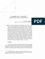 A memória em S. Agostinho: memoria rerum, memoria sui, memoria Dei