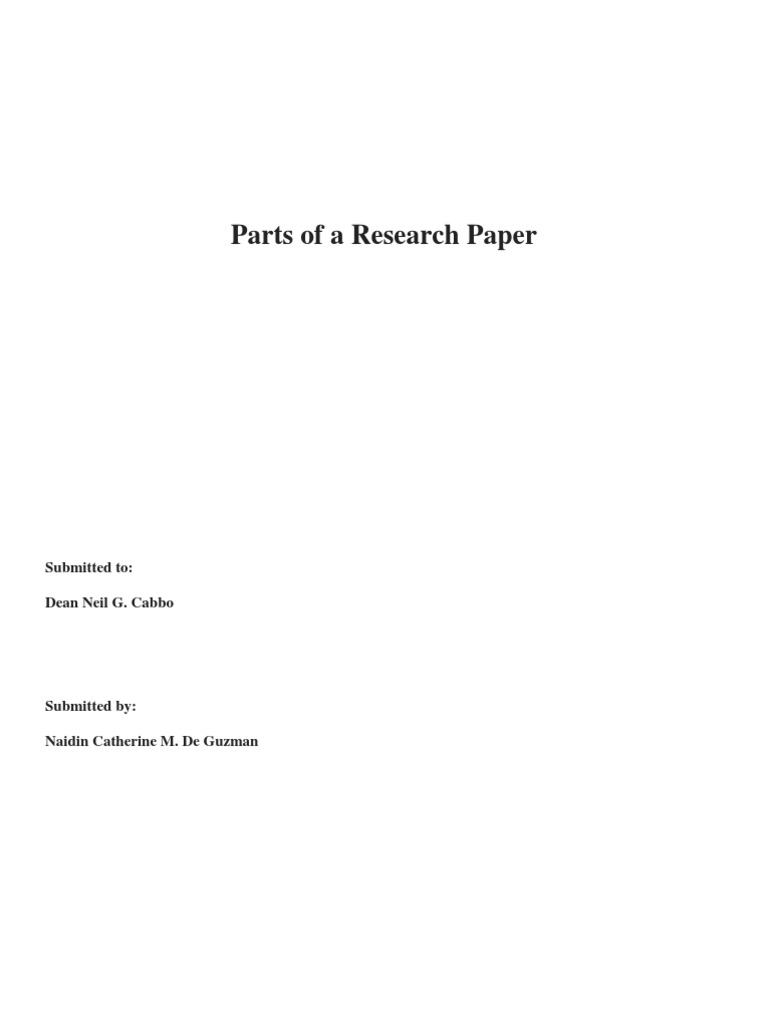 Parts of A Research Paper Download Free PDF Methodology Statistics