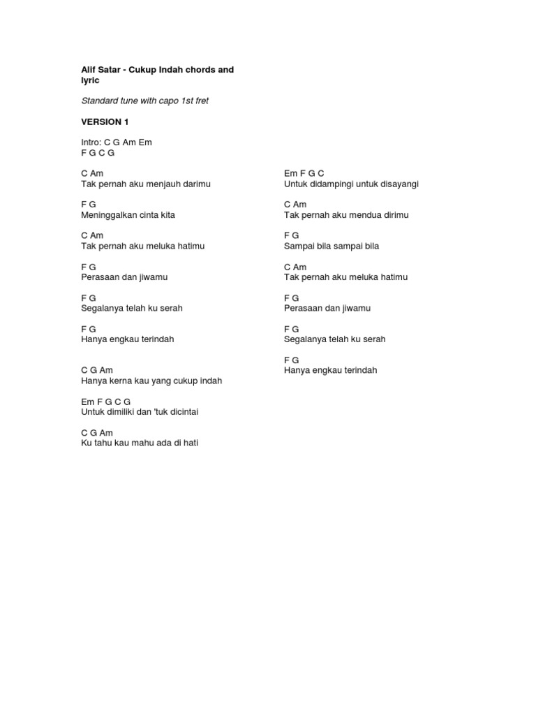 Alif Satar Cukup Indah Pdf
