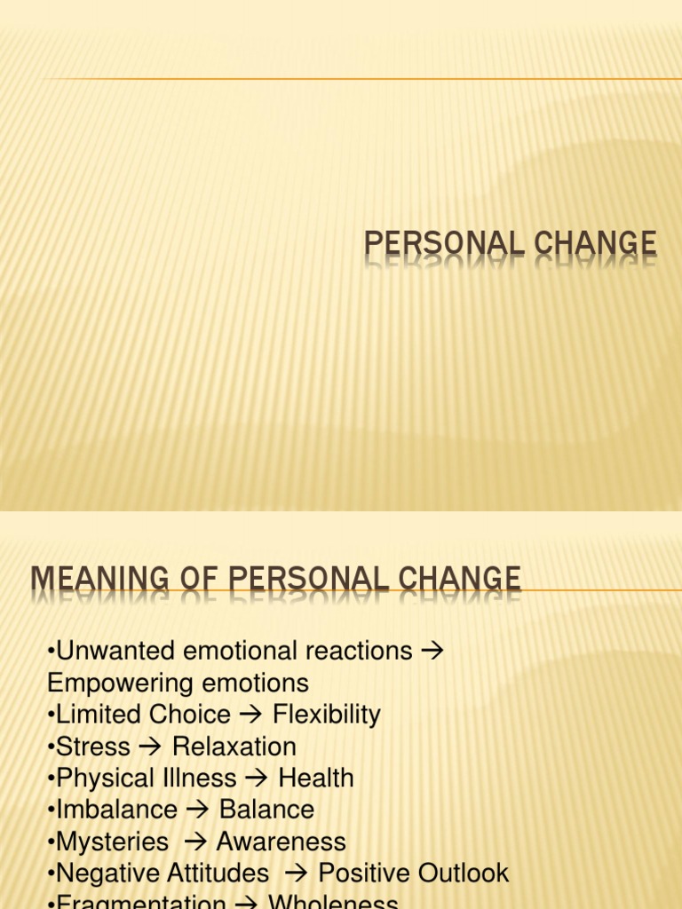 BMM Personal Change | PDF | Self Esteem | Self Efficacy