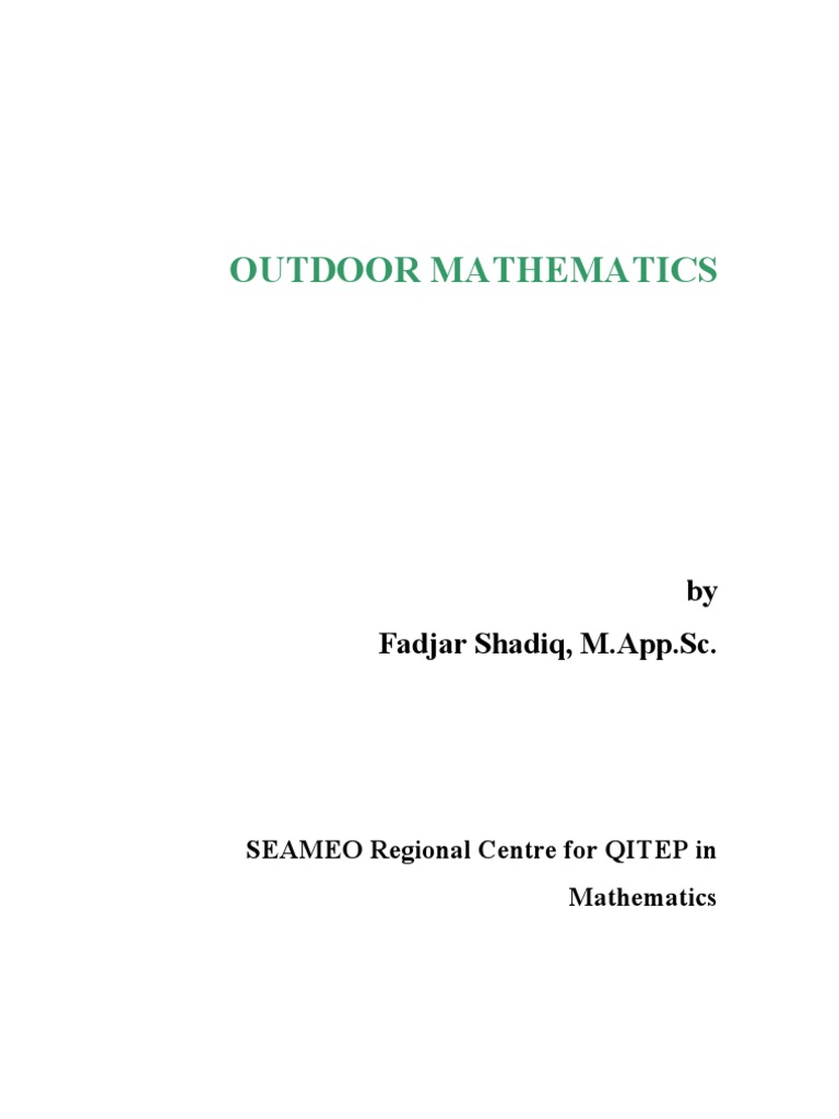 Outdoor Mathematics Teaching Guide | PDF | Teachers | Cognition