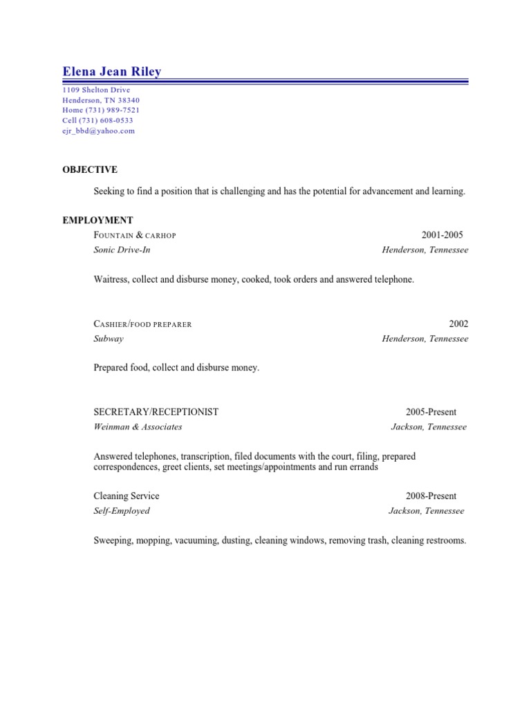 Elena Riley's Resume Overview | PDF