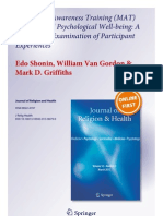 Meditation Awareness Training (MAT) For Improved Psychological Well-Being: A Qualitative Examination of Participant Experiences