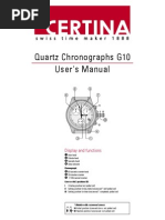 Quartz Chronographs G10 User's Manual: Display and Functions