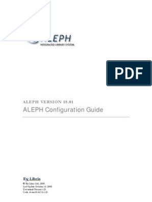 ALEPH 18.01 Configuration Guide | Computing | Technology