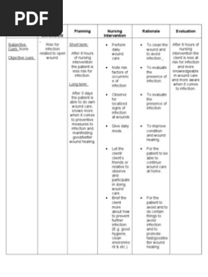 Nursing Care Plan for Infection.