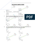 NTSE Sample Paper Physics