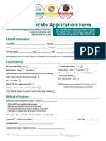 TESOL Certificate Application Form: Student Information