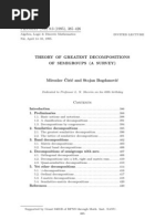 Theory of Greatest Decompositions of Semigroups (A Survey)