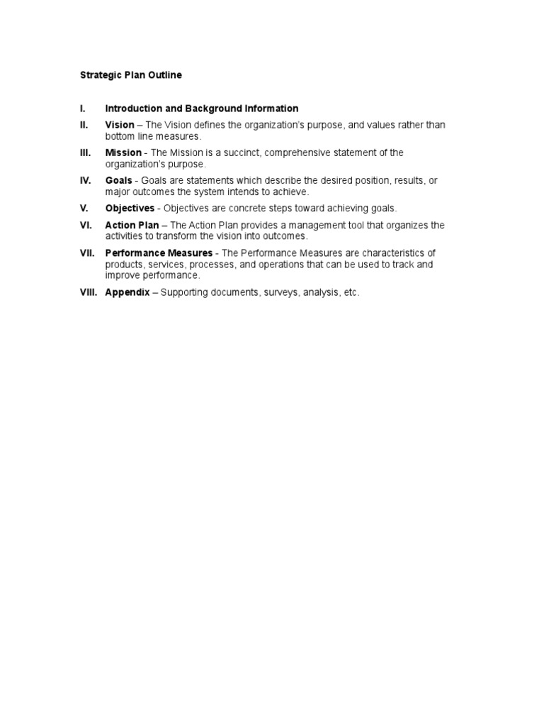 Strategic Plan Outline Template | PDF