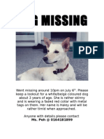 Dog Missing: Ms. Peh at 0164181899