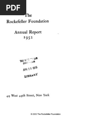 Rockefeller Foundation Rapport Medical School Rockefeller Foundation