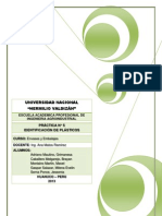 Identificación de plásticos mediante pruebas destructivas