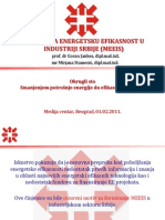 O Mreži Za Energetsku Efikasnost U Industriji Srbije (Meeis)