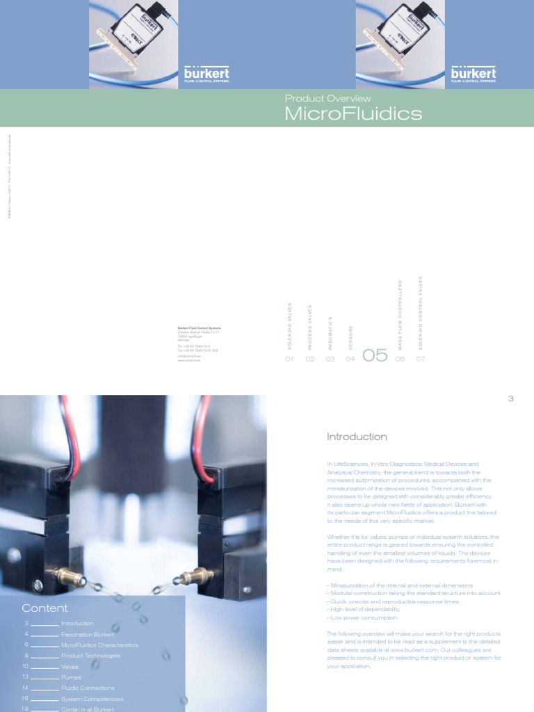 EN Product Overview 05 MicroFluidics PDF | PDF | Microfluidics | Valve