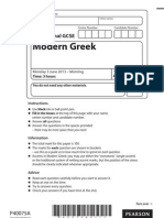 Edexcel IGCSE Greek June 2013 paper