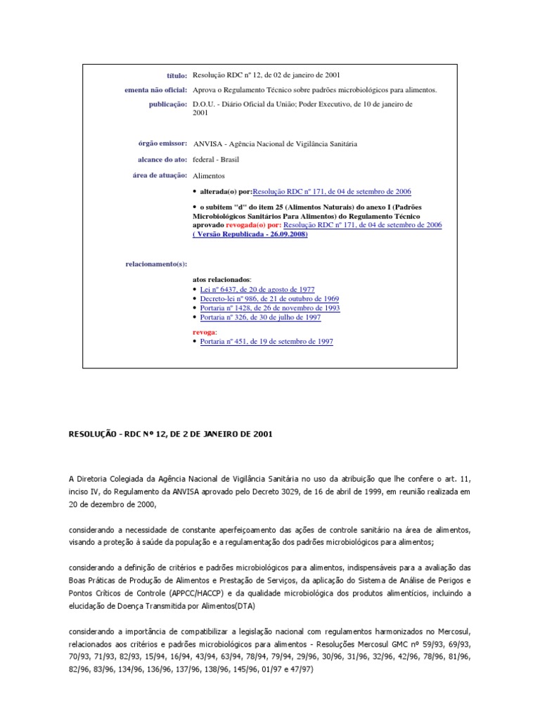 RDC 12 2001 | PDF