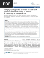 Can Phylogeny Predict Chemical Diversity and and Potenctial Medicinal Activity of Plants - A Case Study of Amaryllidaceae