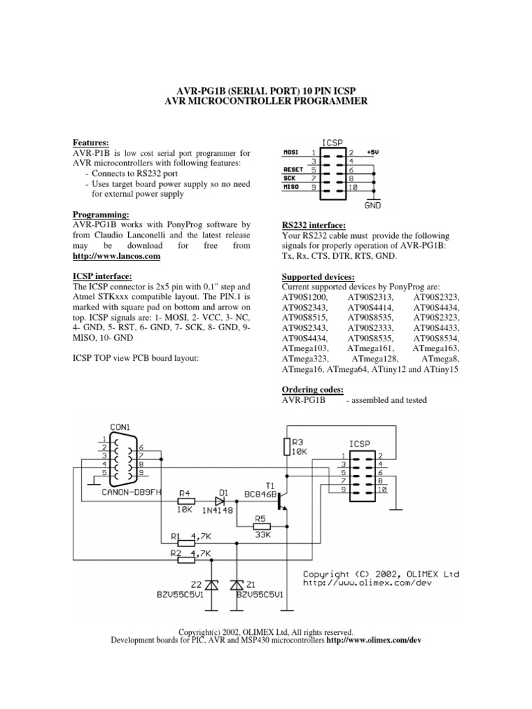 AVR STK Serial Port Dongle Programmer AVR-PG1 | PDF