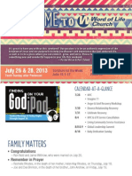 Church Bulletin For July 26 & 28, 2013