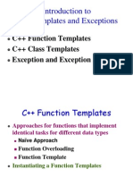 Introduction To C++ Templates and Exceptions