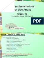 List Implementations That Use Arrays: Pre-Requisites: Chapter 12 & Chapter 2