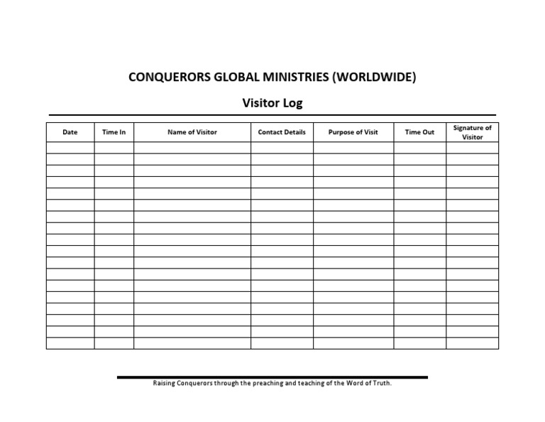 Office Visitor Log PDF