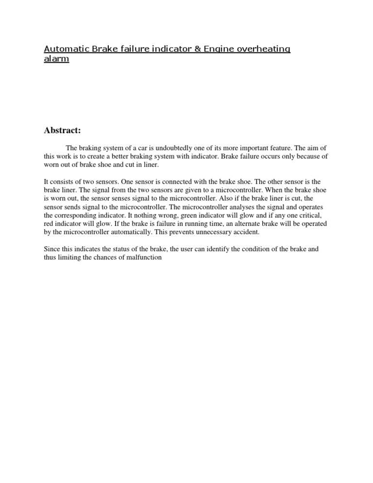 Automatic Brake Failure Indicator PDF