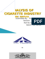 Download Analysis of Cigarette Industry in India by Prithwiraj Deb SN15597234 doc pdf