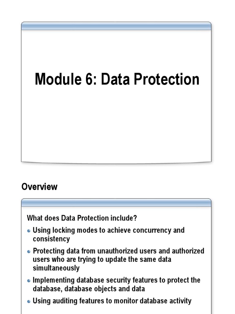 Data Protection and Database Security | PDF | Microsoft Sql Server ...