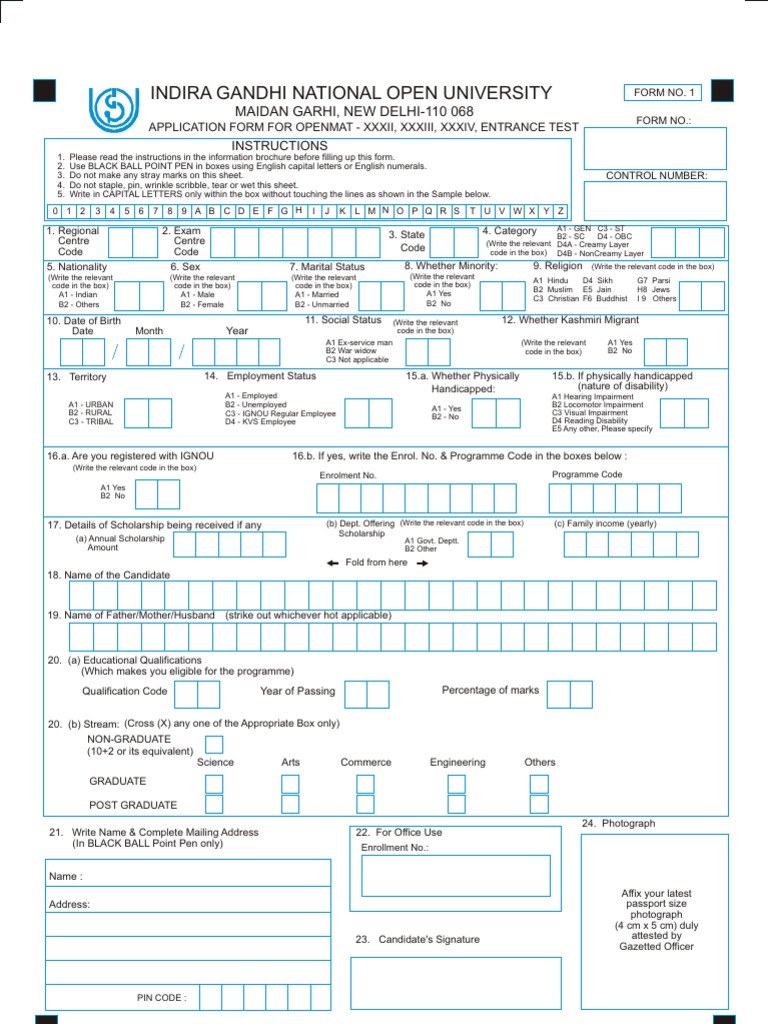 ICR Application Form No PDF Disability