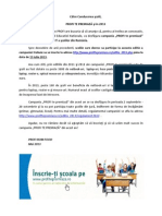 Invitatie Adresata Scolilor - Inscriere