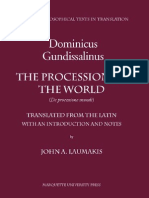 DOMINICUS GUNDISSALINUS The Procession of The World Mediaeval Philosophical Texts in Translation No 39