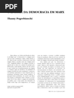 POGREBINSCHI, Thamy. O Enigma Da Democracia Em Marx. Rev. Bras. Ci. Soc. [Online]. 2007, Vol.22, n.63, Pp. 55-67. ISSN 0102-6909