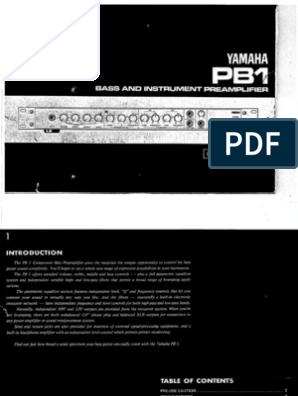 Yamaha PB1 Manual | PDF