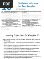 Chapter 10 Two Sample Inferences