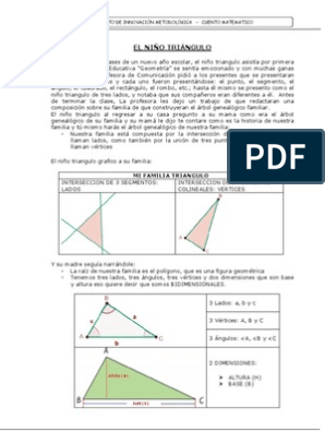 Cuento Matematico Niño Triangulo - Edken95 | PDF | Rectángulo | Triángulo