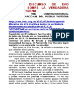 Bolivia, Discurso de Evo Morales Sobre La Verdadera Deuda Externa