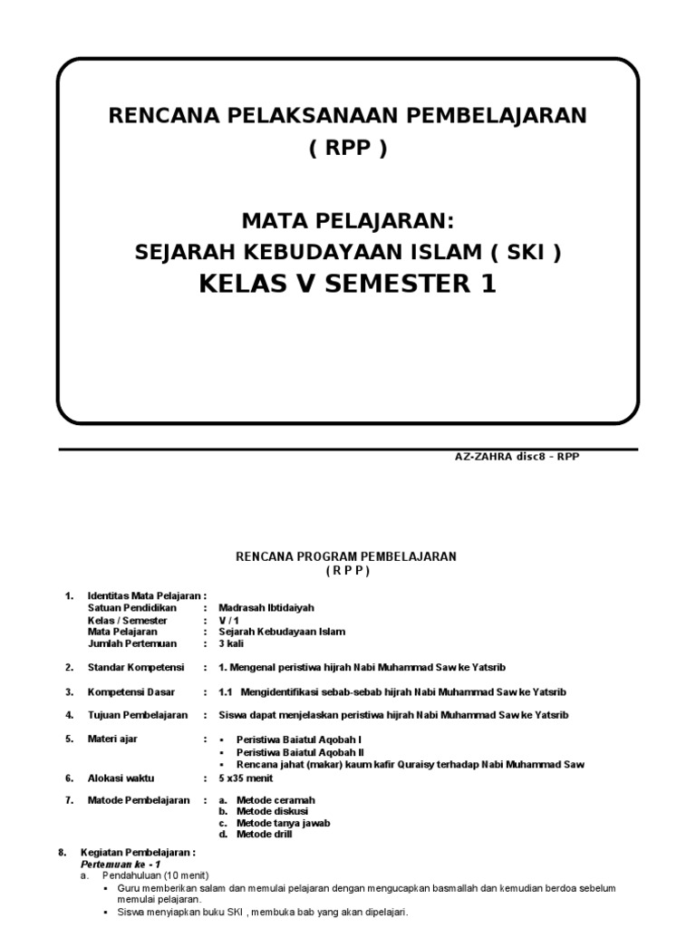 Rpp Ski Kelas 5