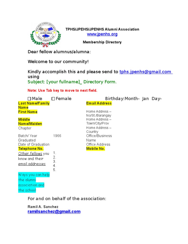 Alumni Directory Submission | PDF | Language Arts & Discipline | Wellness