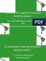 La Educación Superior Actual en América Latina