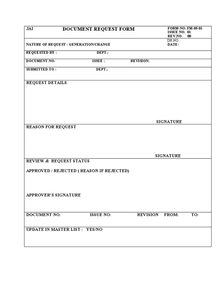 Document Request Form Template | PDF