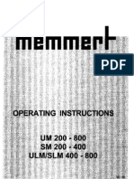 Memmert Um SM Ulm SLM Manual Eng