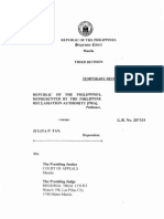 Temporary Restraining Order (TRO) Issued by The Court's 3rd Division in GR No. 207333 On July 22, 2013.