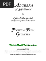 Download Video Math Tutor Algebra Formulas From Geometry by The Video Math Tutor SN15611511 doc pdf