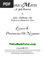 Download Video Math Tutor Basic Math Lesson 4 - Properties of Numbers by The Video Math Tutor SN15611524 doc pdf