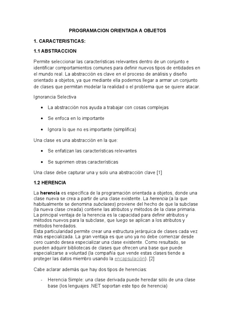 Fundamentos de Programación Orientada a Objetos | PDF | Objeto ...