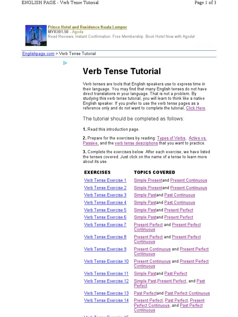 Verb Tense | PDF | Perfect (Grammar) | Grammatical Tense