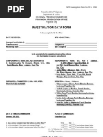 NPS Investigation Form No.lothy